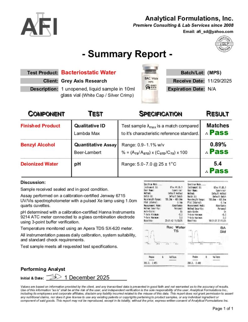 10mL Bacteriostatic Water (GX-10mL-BAC)