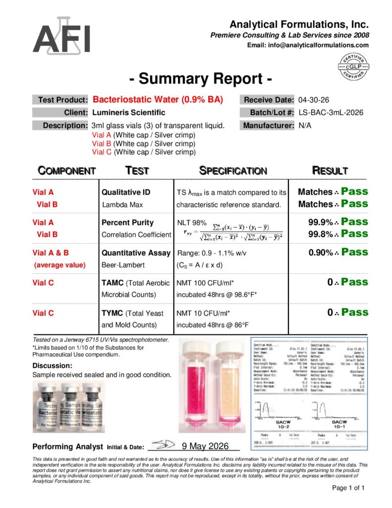 3mL Bacteriostatic Water (LS-3mLBAC-2026)