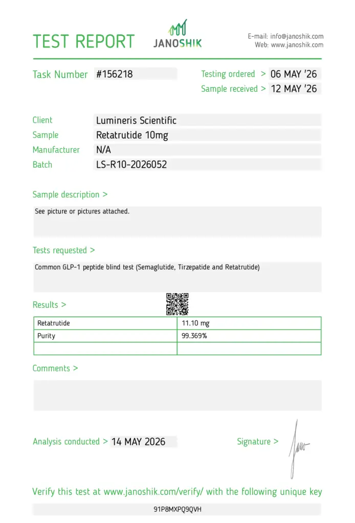 Retatrutide 10mg (LS-R10-2026052 Green Silver)