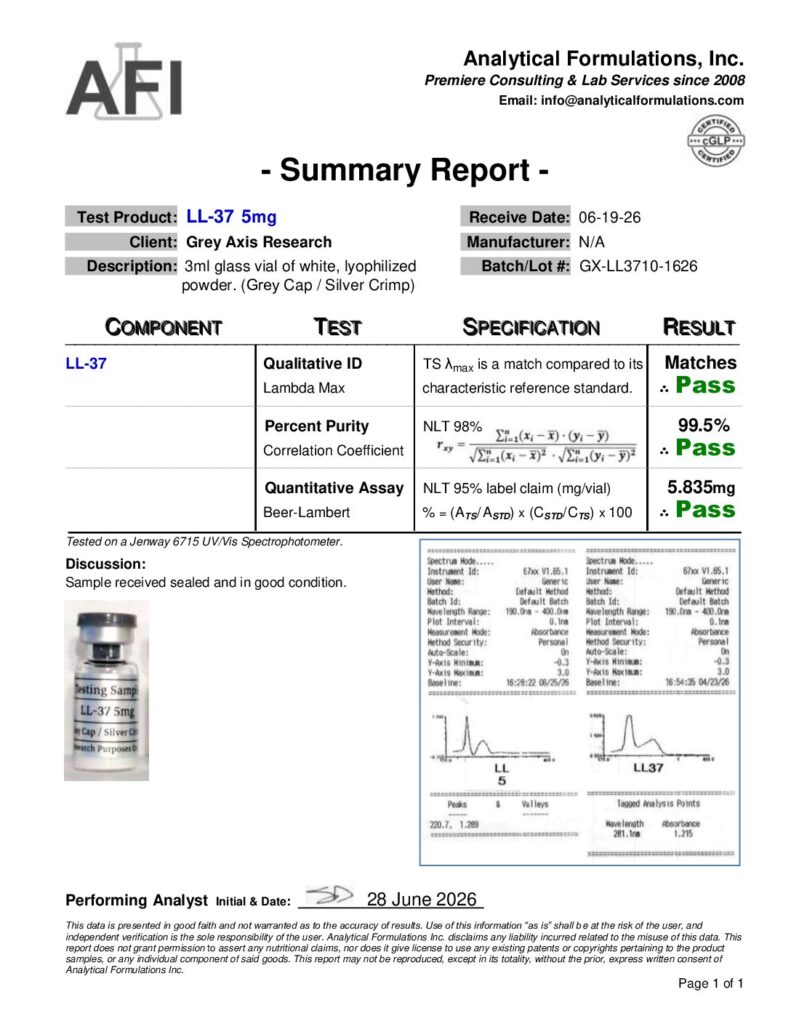 LL-37 5mg (GX-LL37-1626) Grey / Silver