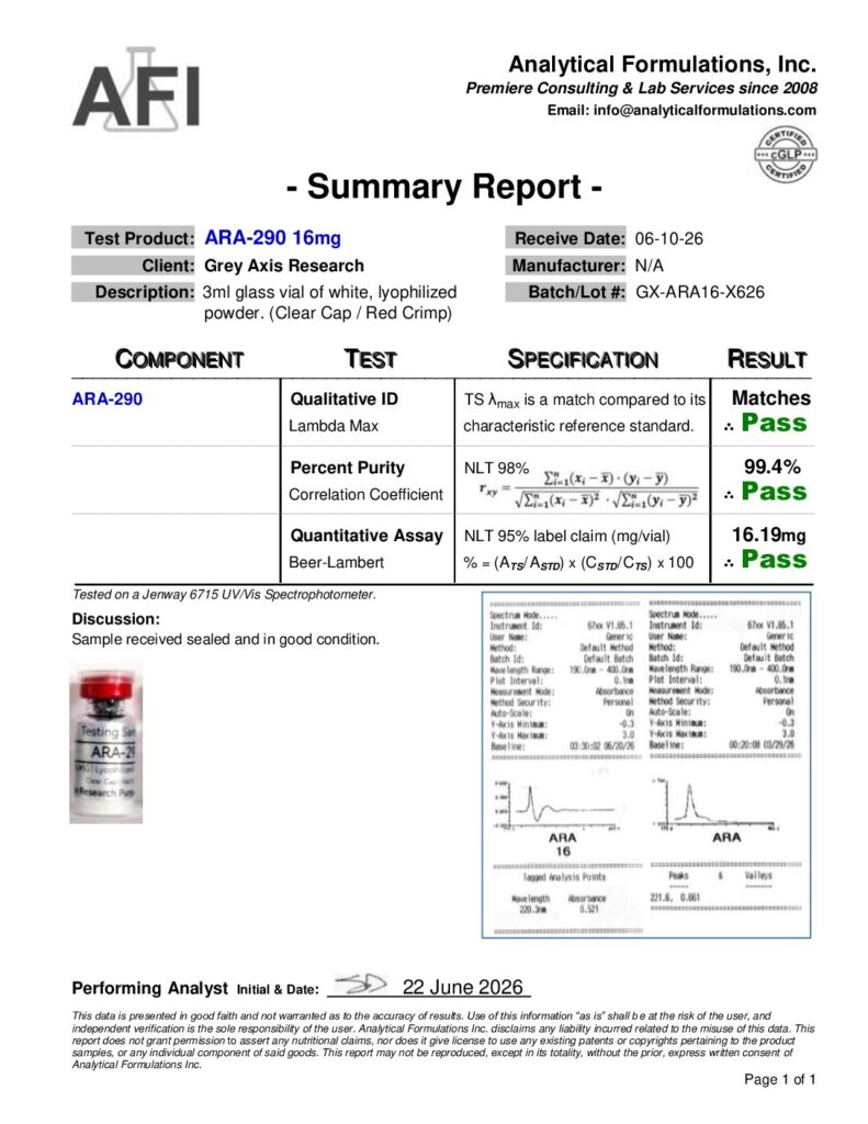 ARA-290 16mg (GX-ARA16-X626) Clear/Red