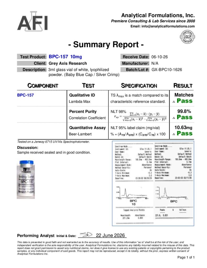 BPC-157 10mg (GX-BPC10-1626) Blue/Silver