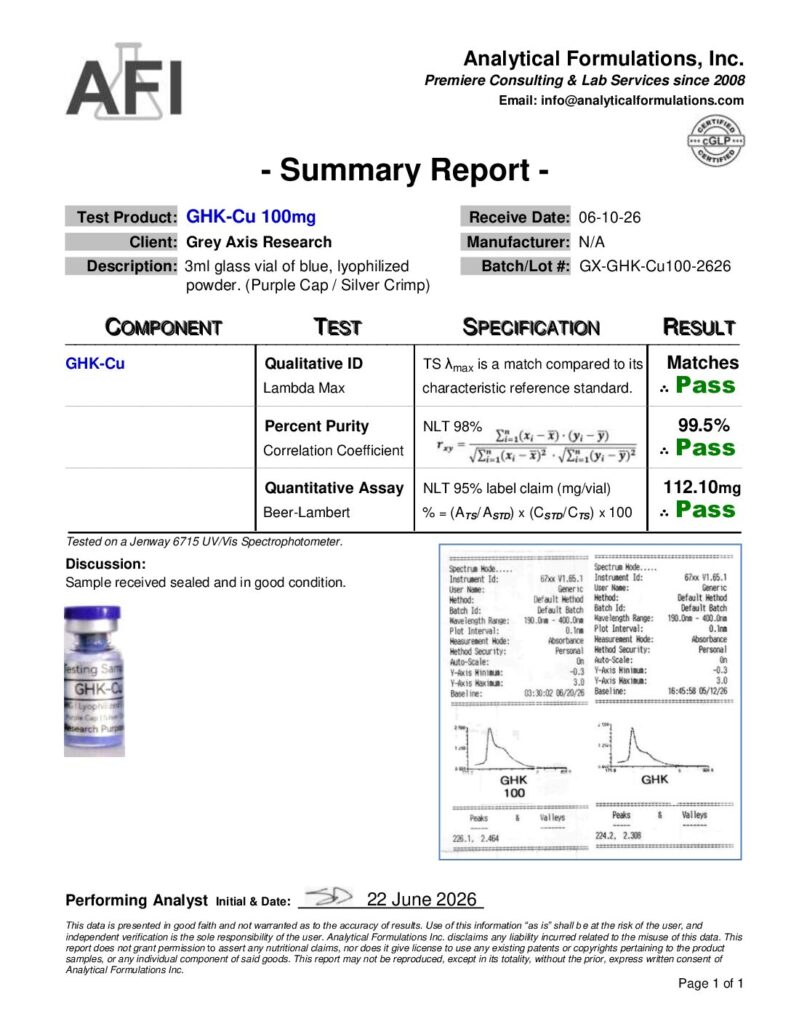 GHK-Cu 100mg (GX-GHK-Cu100-2626) Purple/Silver