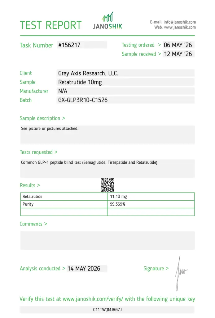 Retatrutide 10mg (GX-GLP3R10-C1526) Green/Silver