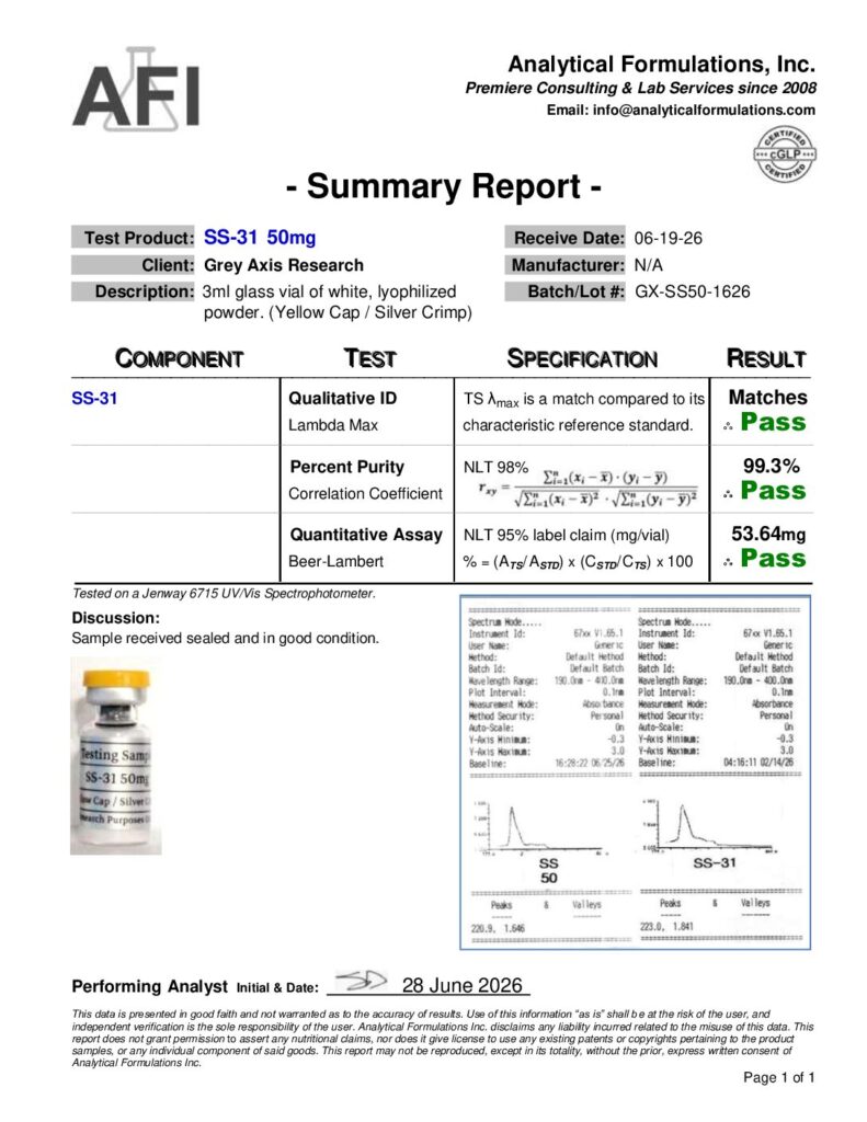 SS-31 50mg (GX-SS50-1626) Yellow / Silver