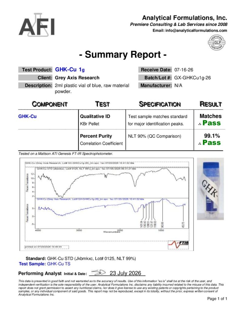 GHK-Cu 1g Raw Powder (GX-GHKCu1g-26)