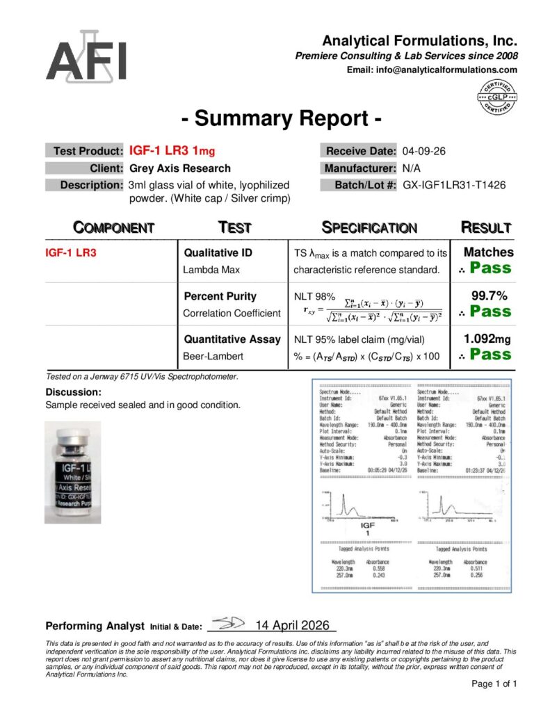 IGF-1 LR3 1mg (GX-IGF1LR31-T1426) White / Silver
