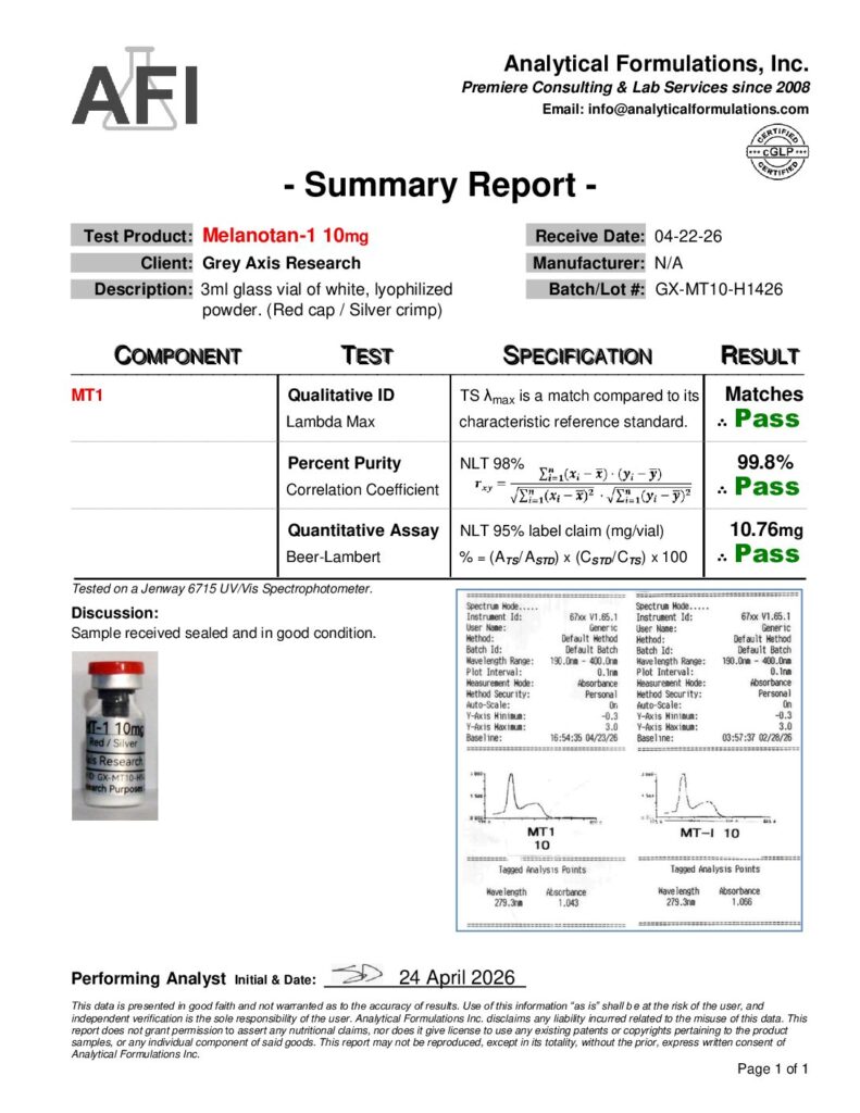 Melanotan-1 10mg (GX-MT10-H1426) Red / Silver