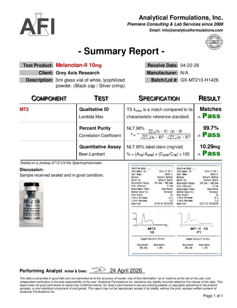 Melanotan-II 10mg (GX-MT210-H1426) Black / Silver